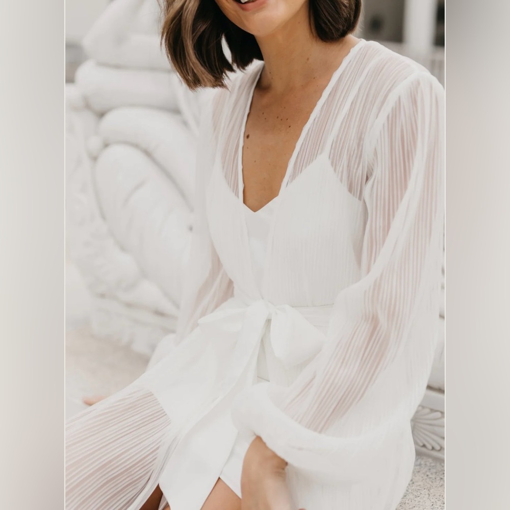 Le Rose GEORGIA PLEATED MAXI BRIDAL ROBE